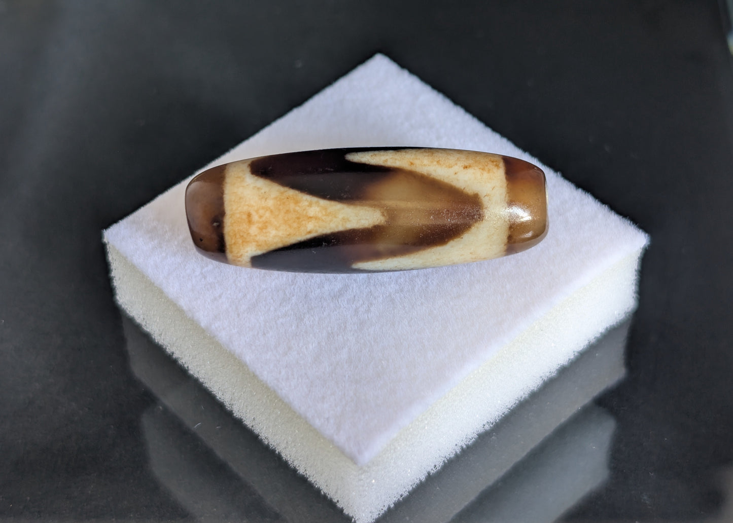 Johkang Tiger Tooth Dzi Bead