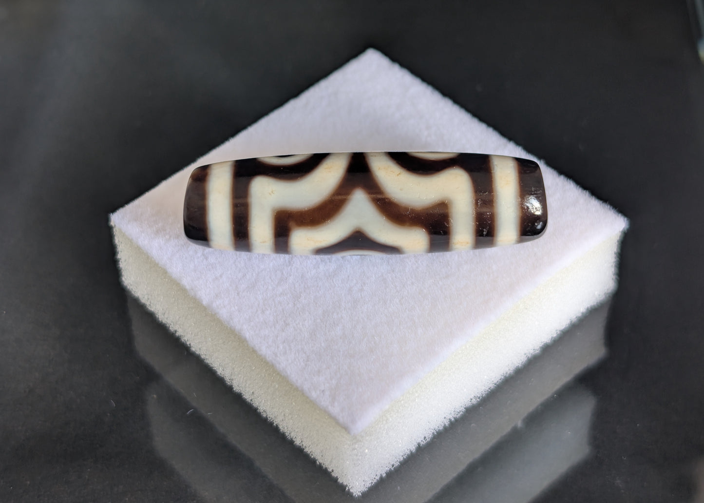 Antique Three-Eye Dzi Bead